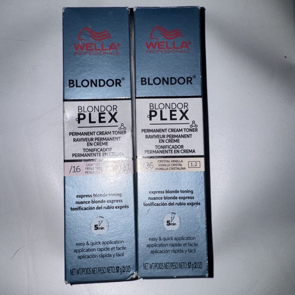 Wella Blondor Plex Permanent Cream Toner 2oz TUBES COLOR /36  vanilla /16 Pearl